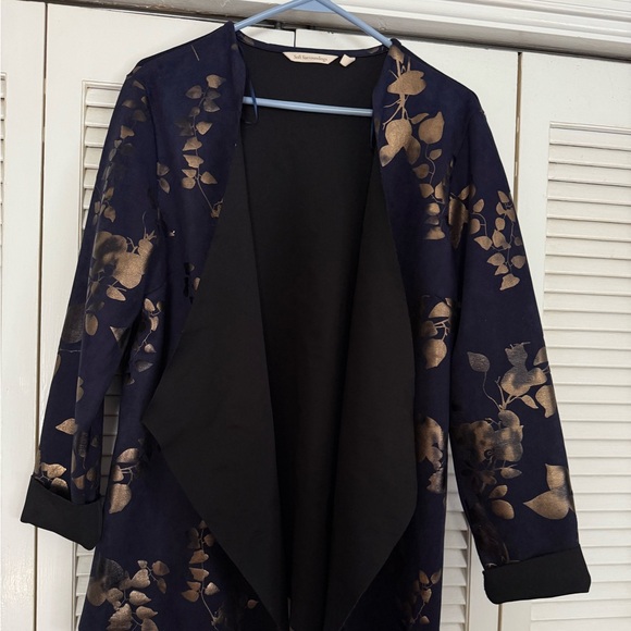 Soft Surroundings Navy and Gold Floral Blazer - Picture 1 of 5